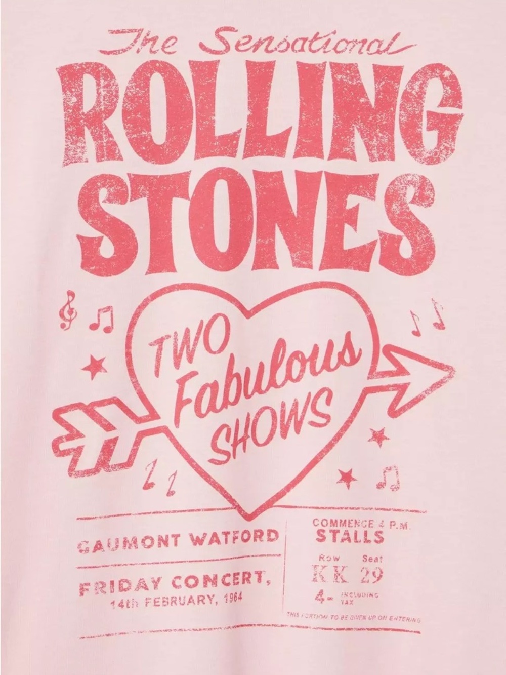 Torrid 1 X Pink Rolling Stones Crew Neck T Shirt